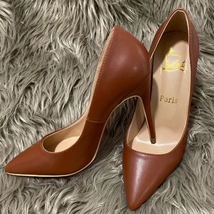Brown Leather “So Kate” Inspired Red Bottom Heels